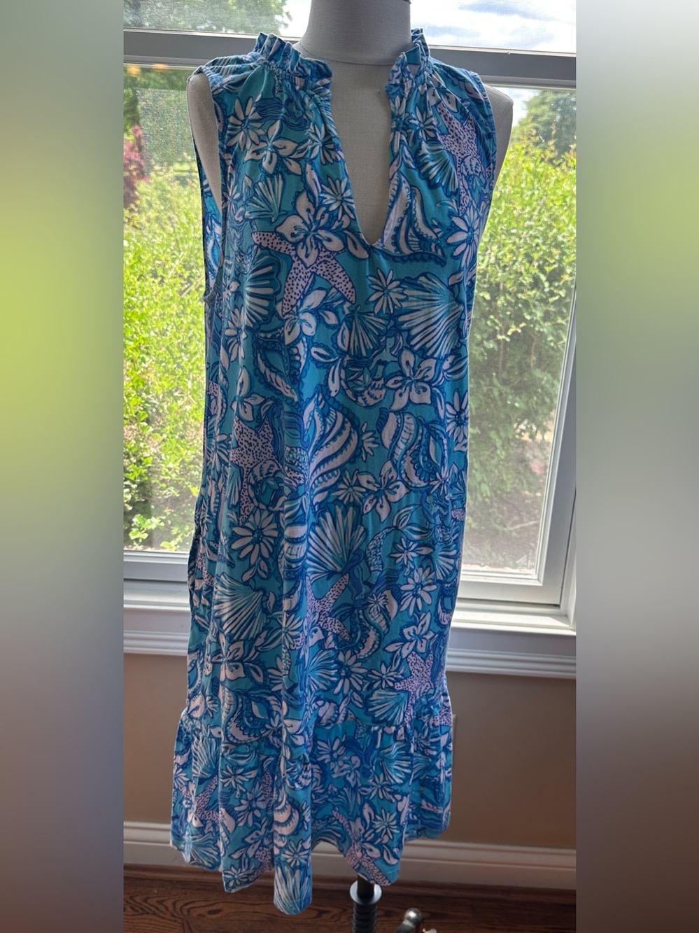 Lilly Pulitzer Amalfi Blue Sound The Sirens Malone Swing Dress, Sz